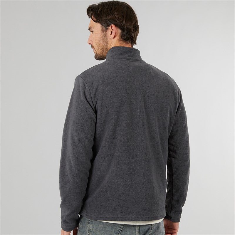 Mens 1/4 Zip Microfleece Top Charcoal - Image 2