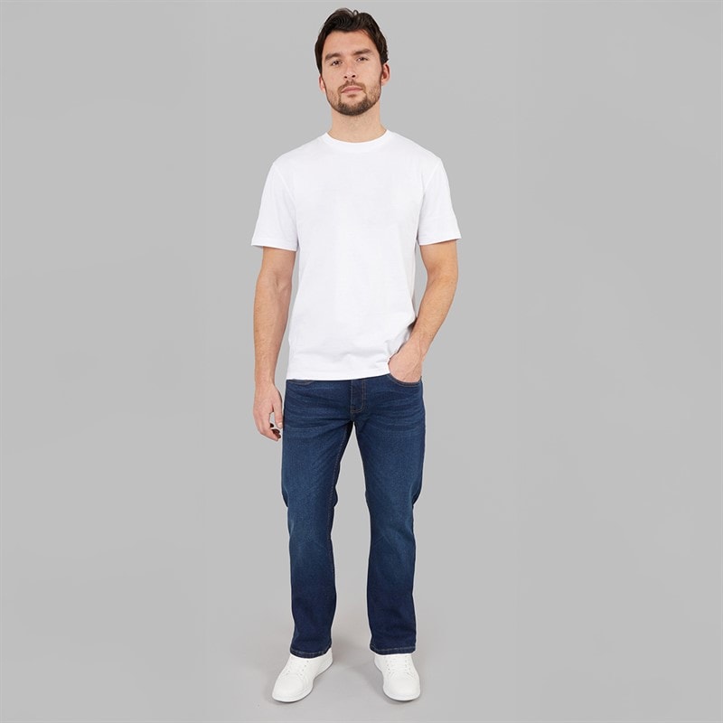 Mens Bootcut Denim Jeans Dark Wash - Image 4