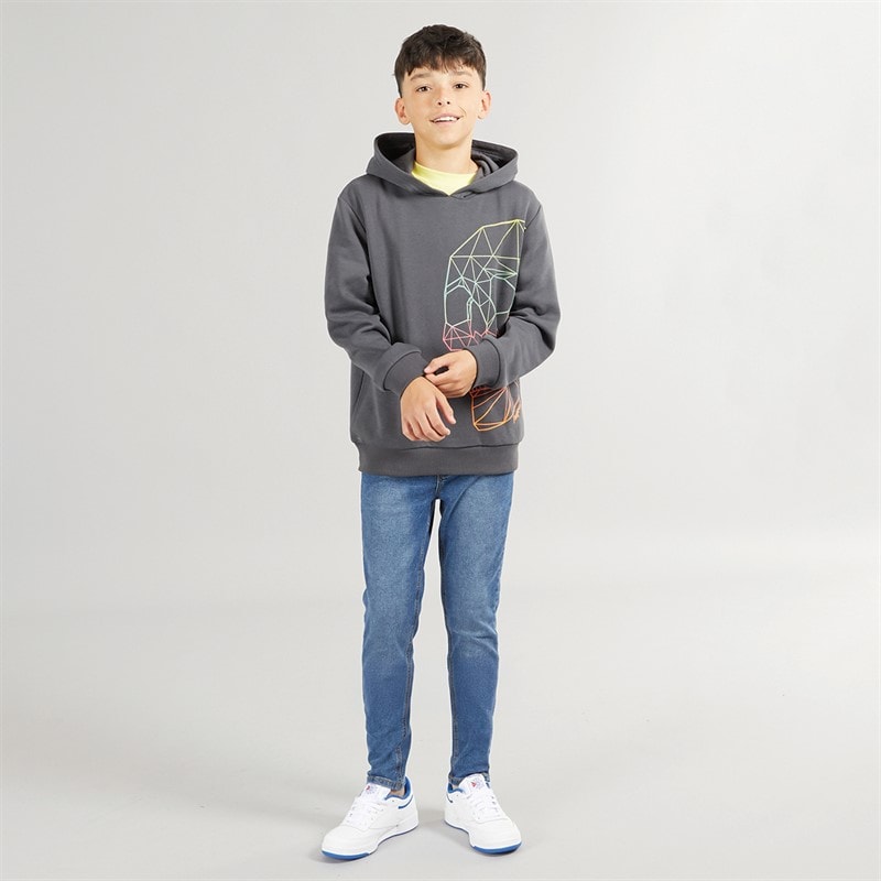 Boys Skull Hoodie Grey - Image 4