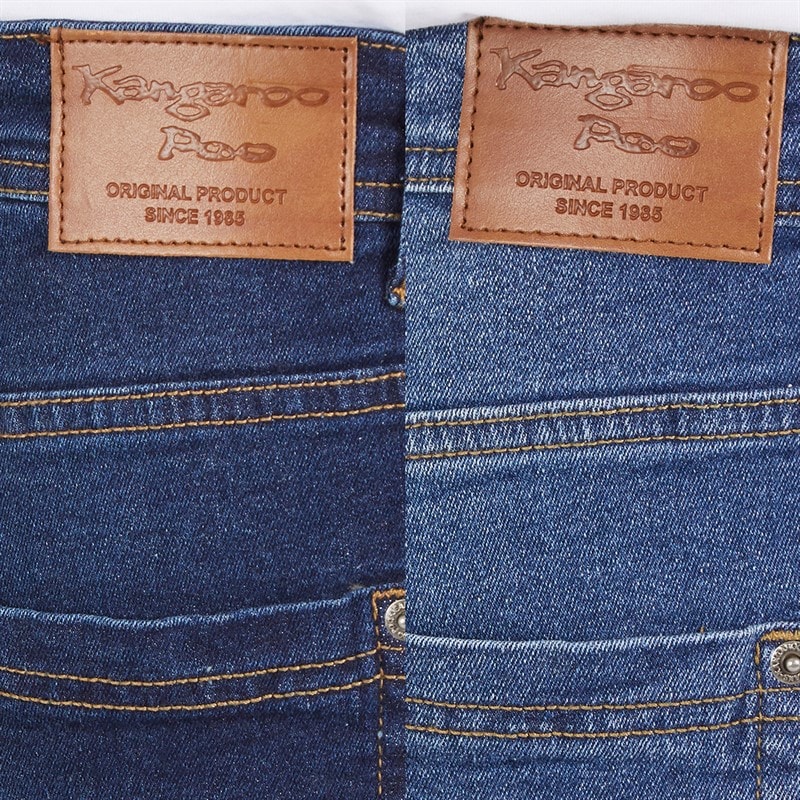 Mens Two Pack Bootcut Denim Jeans Dark Wash/Mid Wash - Image 3