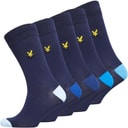 Mens Graham Five Pack Socks Peacoat