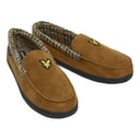 Mens Montague Moccasin Slippers Dark Brown/Houndstooth