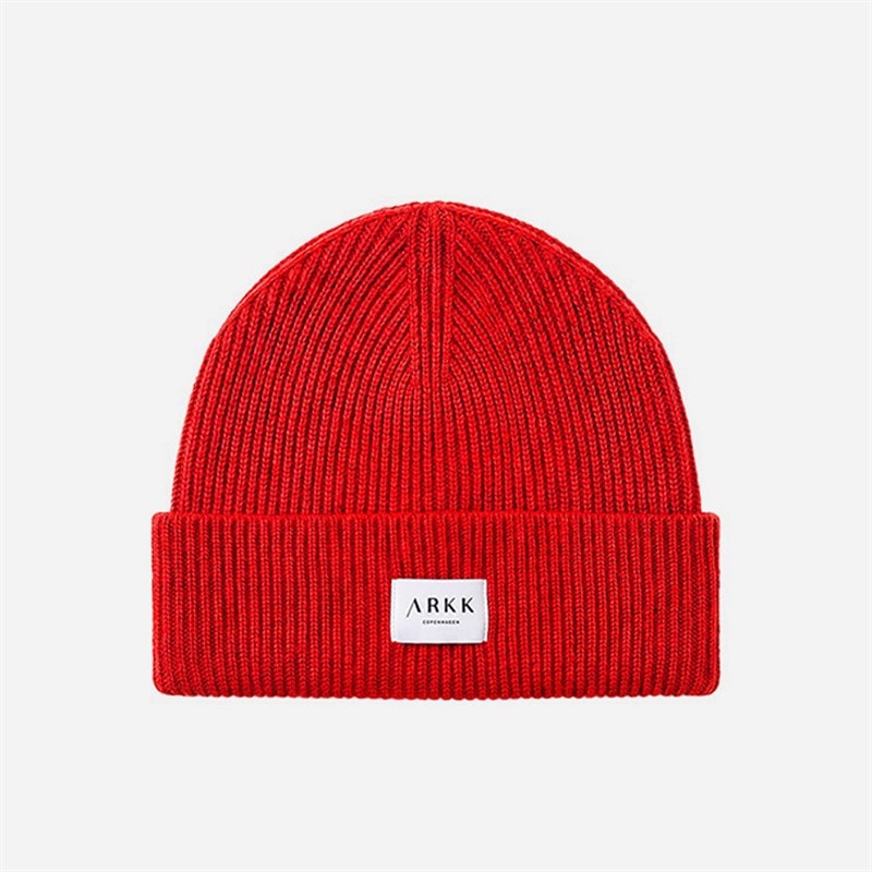 ARKK Copenhagen Signature Cuffed Beanie Fiery Red