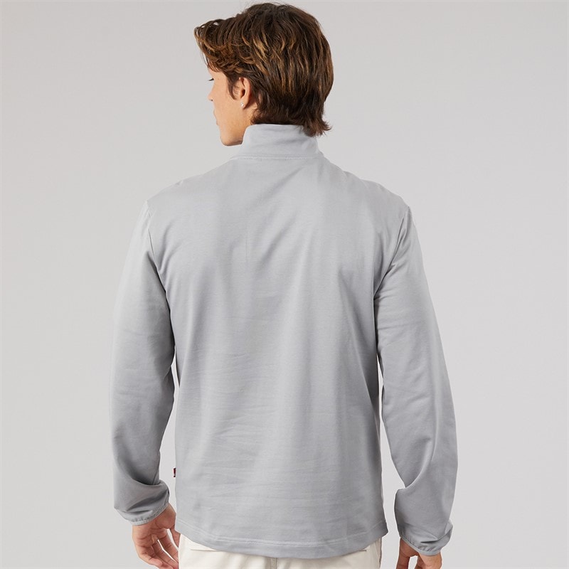 Mens Sesano Half Zip Sweatshirt Shark Skin - Image 2