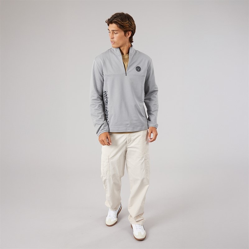 Mens Sesano Half Zip Sweatshirt Shark Skin - Image 4