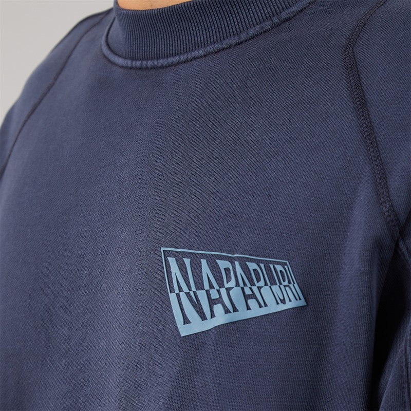 Mens Aren Crew Sweatshirt Blue Marine - Image 5