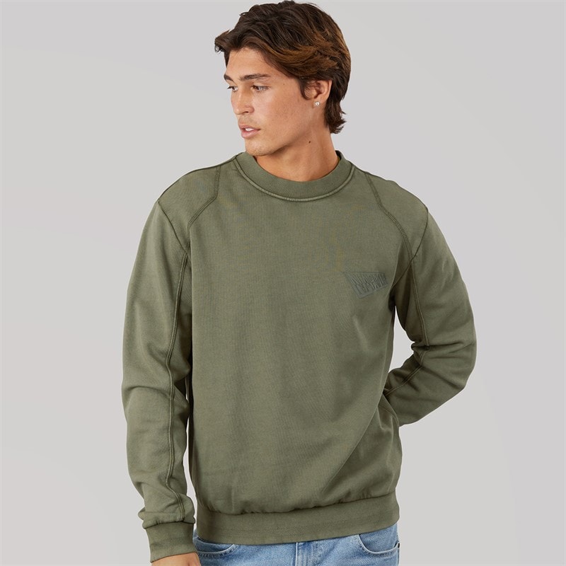 Mens Aren Crew Sweatshirt Tea Leaf - Image 2