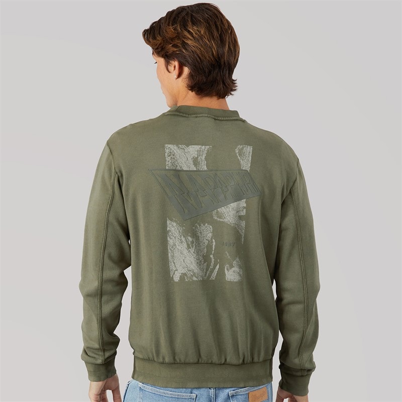 Mens Aren Crew Sweatshirt Tea Leaf - Image 3