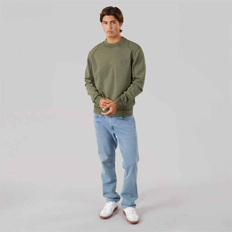 Mens Aren Crew Sweatshirt Tea Leaf - Image 4