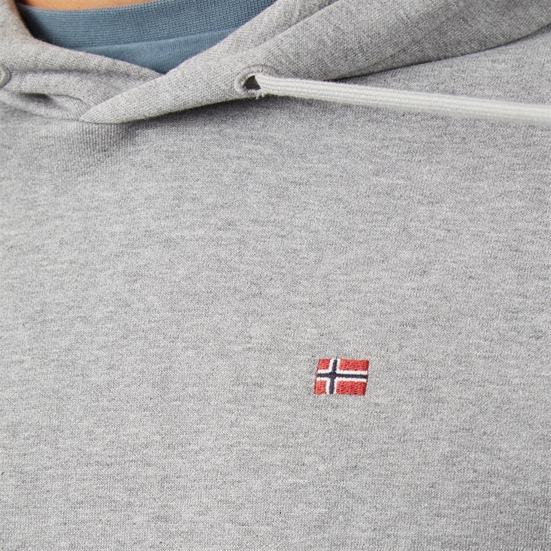 Mens Balis Hoodie Medium Grey Melange - Image 3