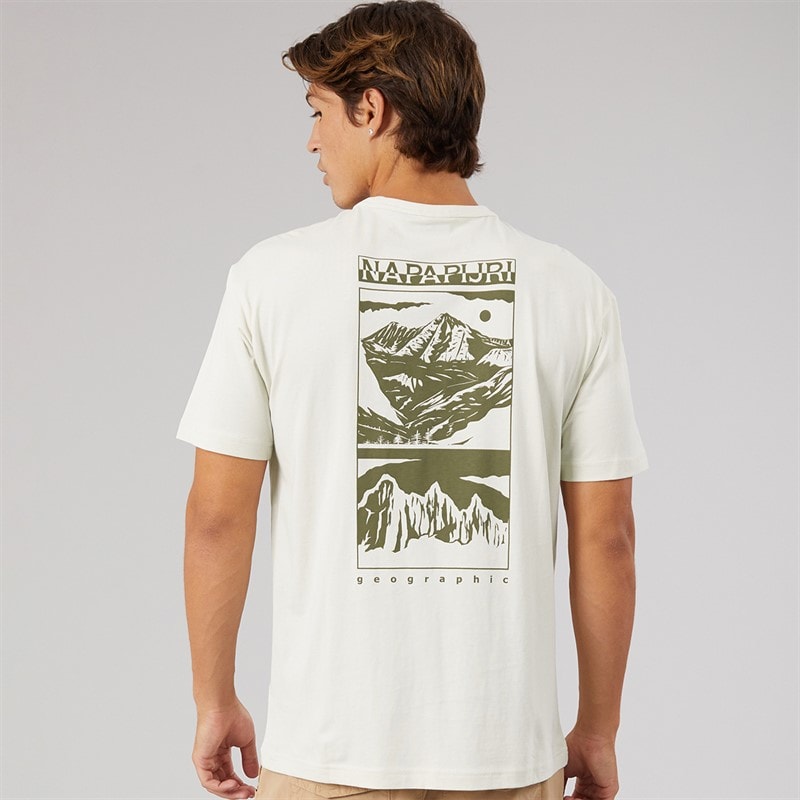 Mens Vista T-Shirt Beige Dimity - Image 3