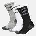 In Stripe Logo Three Pack Crew Socks White/Black/Grey