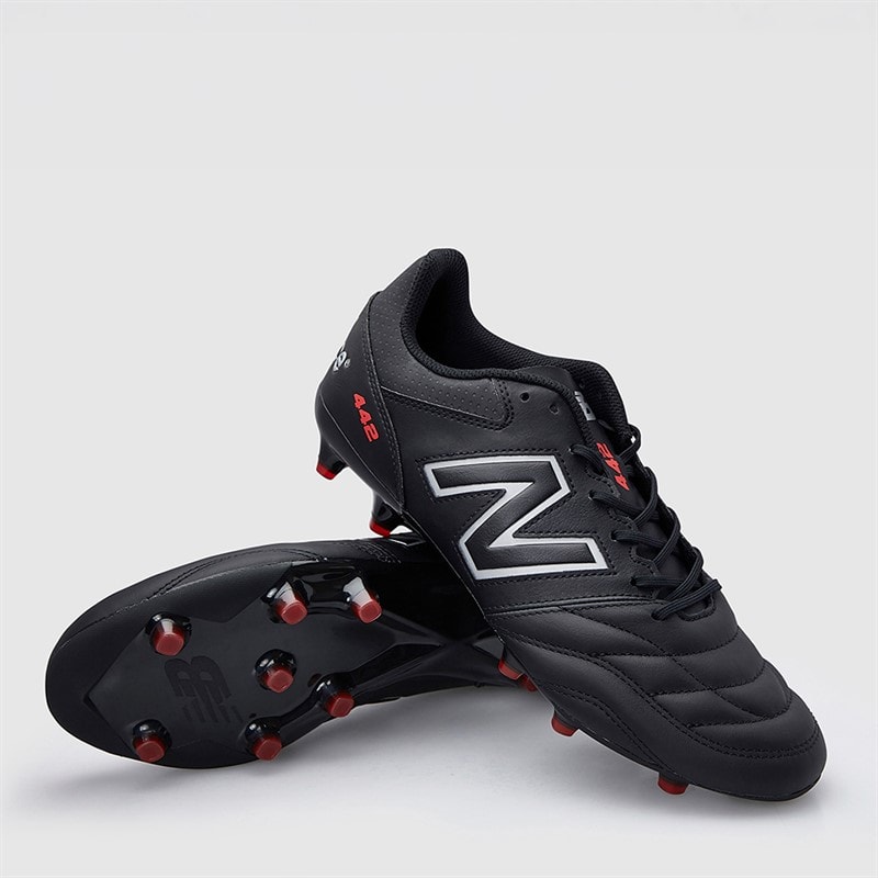 442 V2 Team FG Firm Ground Football Boots Black/Silver/Red - Image 1