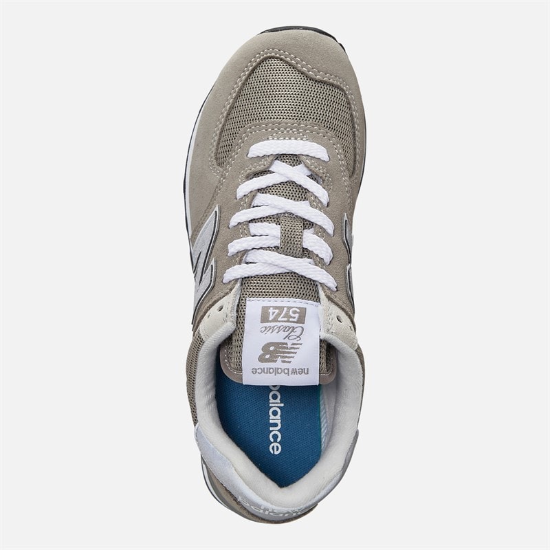 Womens 574 Core Trainers Grey/White/Silver - Image 4
