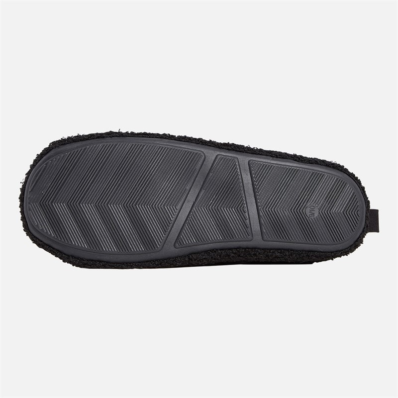 Mens Kensin Borg Mule Slippers Black - Image 3