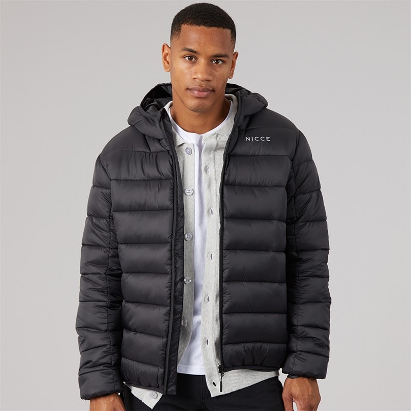 Mens Charing Zip Through Padded Coat Black - Image 3