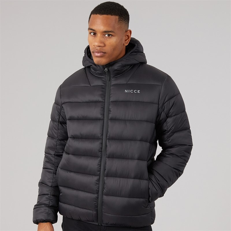 Mens Charing Zip Through Padded Coat Black - Image 5