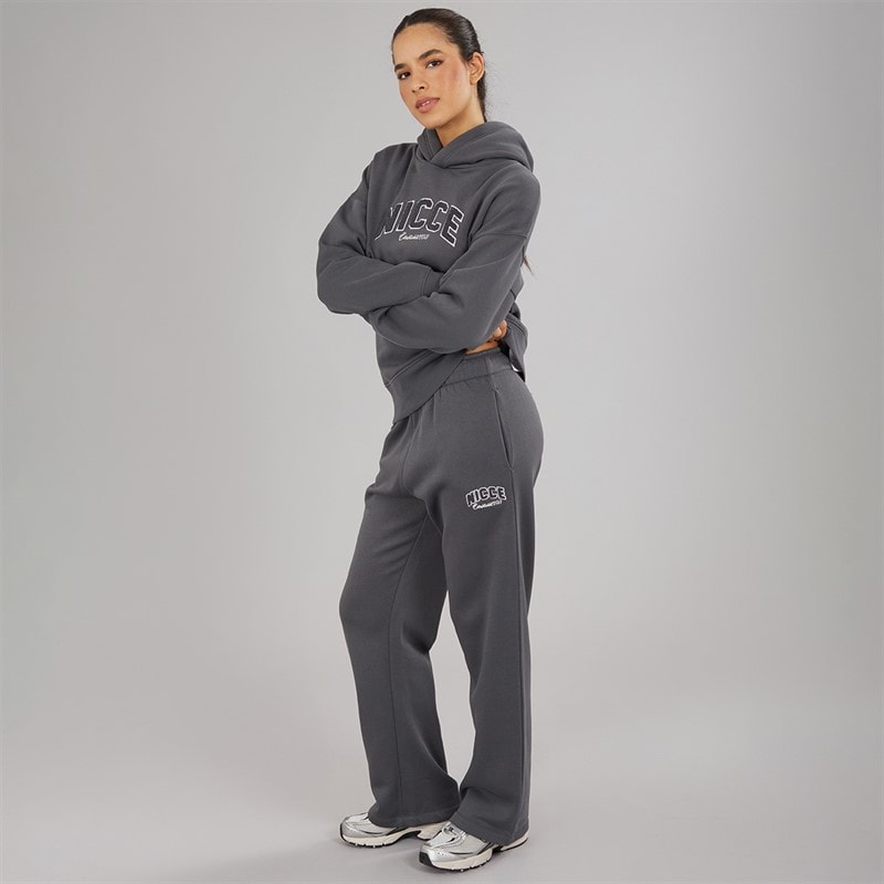 Womens Hearthia Hoodie And Wide Leg Joggers Set Asphalt - Image 4