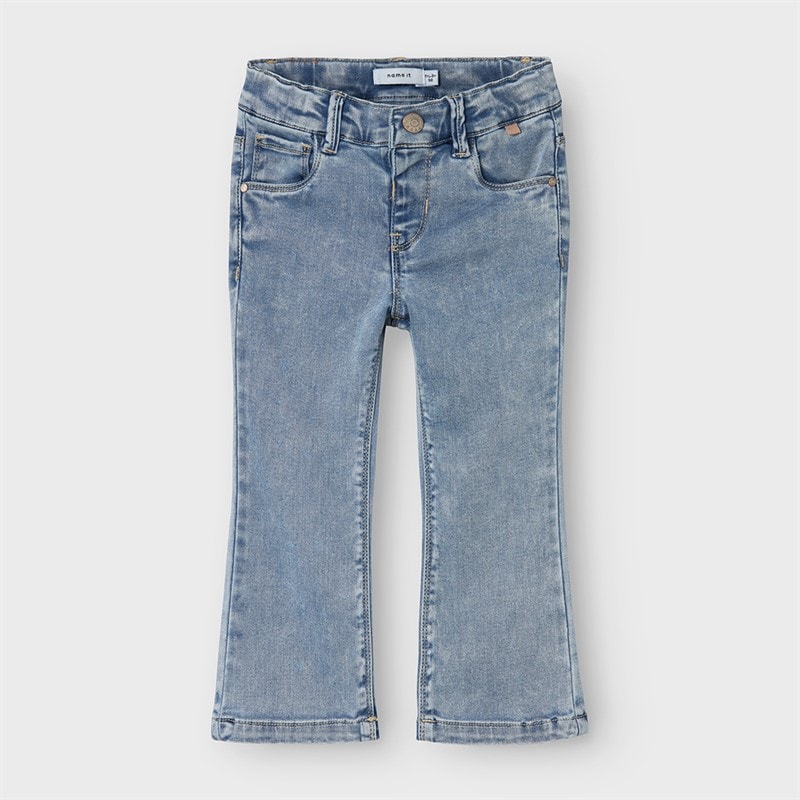Girls Salli Bootcut Jeans Light Blue Bleached Denim - Image 1