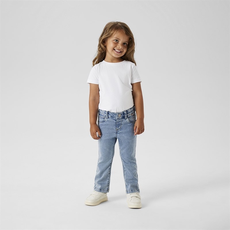 Girls Salli Bootcut Jeans Light Blue Bleached Denim - Image 3