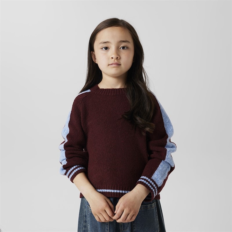 Name It Girls Rania Long Sleeve Knit Top Burgundy - Image 1