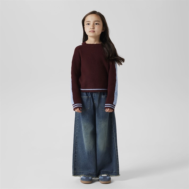 Name It Girls Rania Long Sleeve Knit Top Burgundy - Image 2