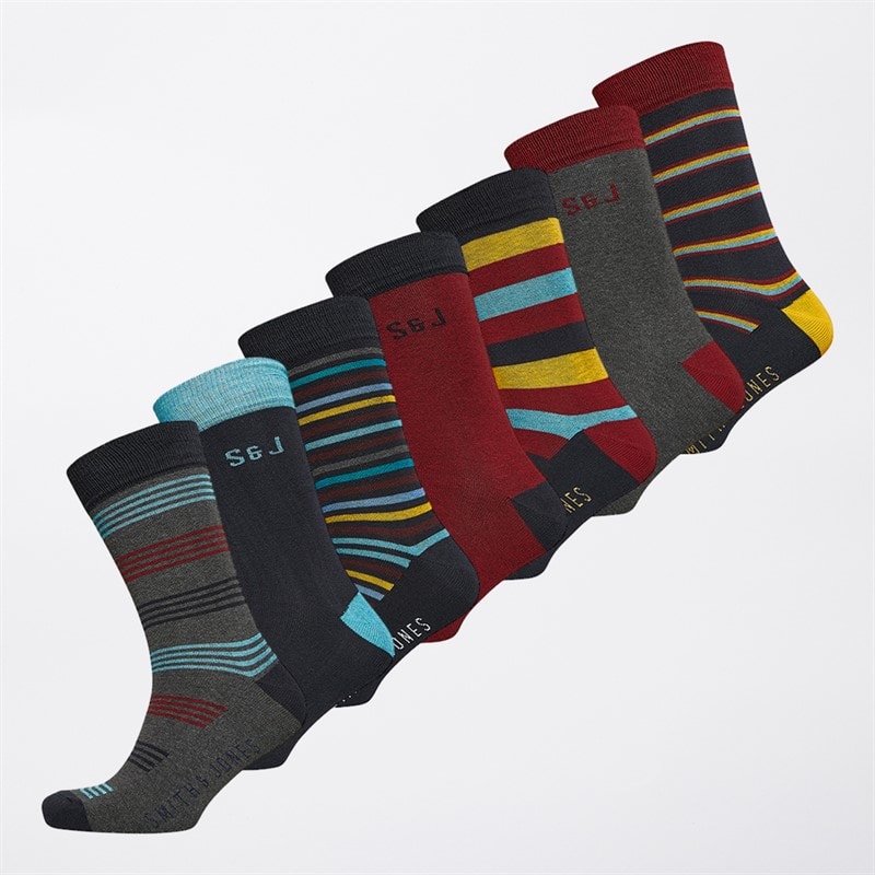 Mens Lillard Seven Pack Dress Socks Assorted - Image 1