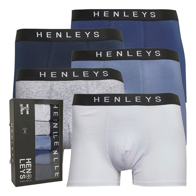 Mens Inkset Five Pack Boxer Shorts White/Grey Marl/Troposhere/Oceana/Total Eclipse - Image 1