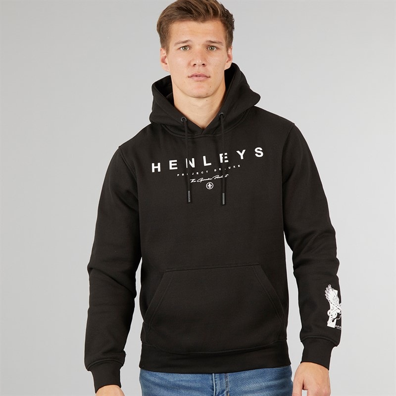Henleys Mens Hentyme Hoodie Black