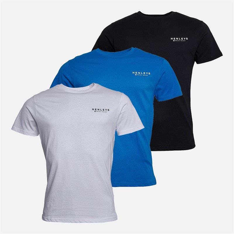 Henleys Mens Henrycore Three Pack T-Shirts Multi
