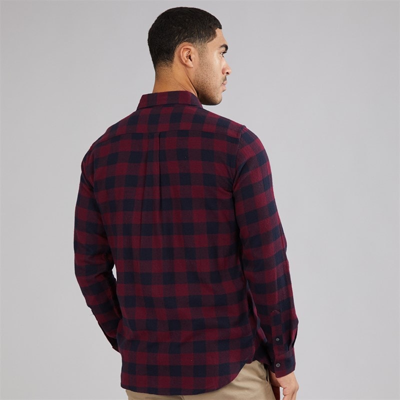 Mens Large Gingham Flannel Check Long Sleeve Shirt Chateaux/Marine - Image 2