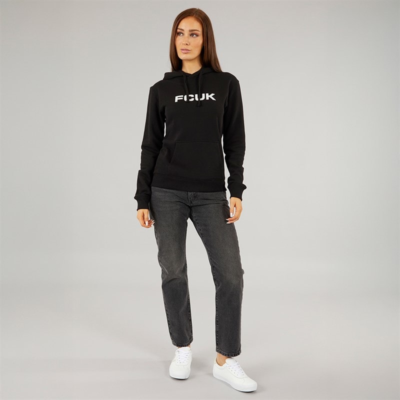 Womens FCUK Hoodie Black - Image 4