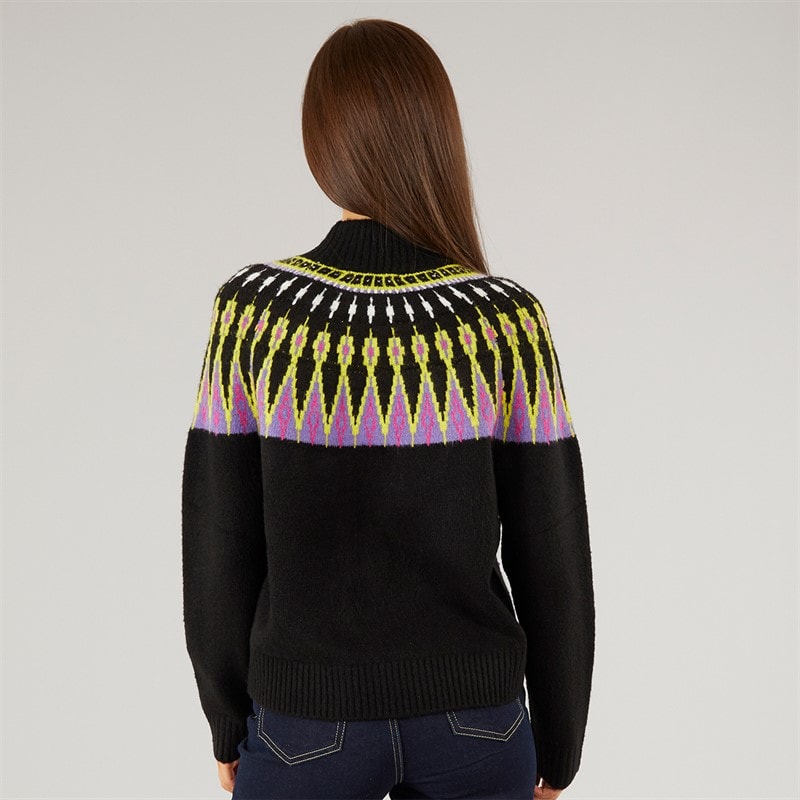 Womens Fairisle Jumper Black - Image 2