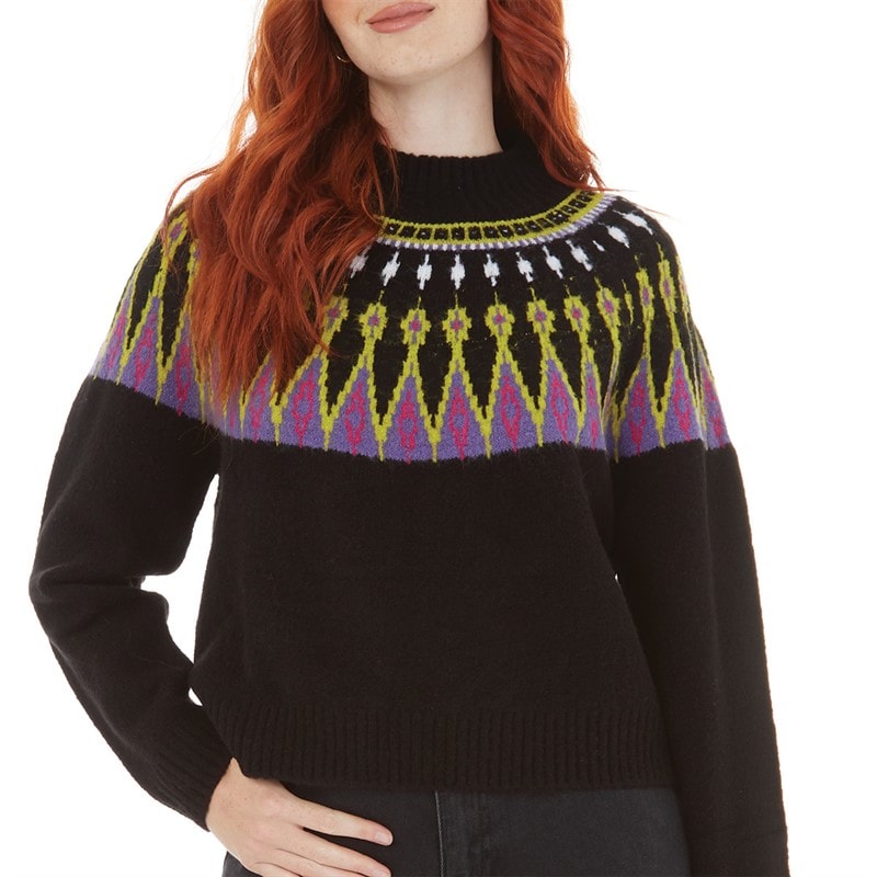 Womens Fairisle Jumper Black - Image 3