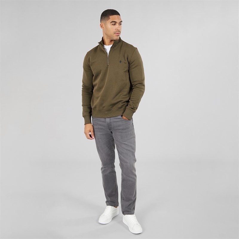 Mens FC 1/2 Zip Sweatshirt Khaki - Image 4