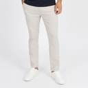 Mens Drawstring Linen Trousers Stone