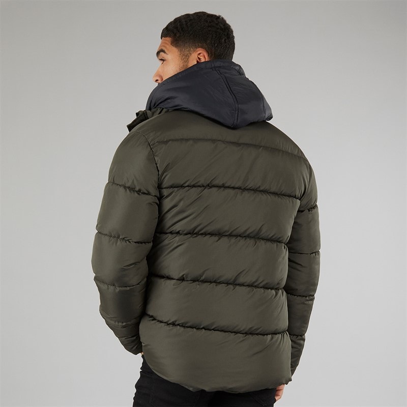 Mens Row Mid Fleece Jacket Khaki - Image 2