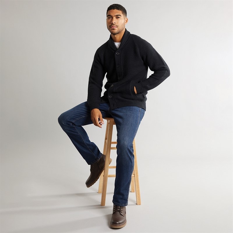 Mens 5 Shawl Cardigan Marine - Image 4