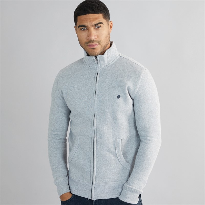 Mens FC Funnel Sweatshirt Light Grey Mel/Marine - Image 3