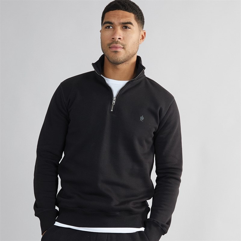 Mens FC 1/2 Zip Sweatshirt Black/Gunmetal - Image 3