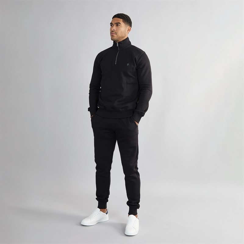 Mens FC 1/2 Zip Sweatshirt Black/Gunmetal - Image 5
