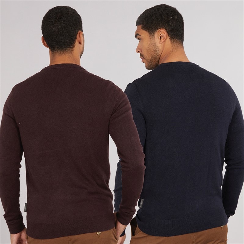 Mens Cash Two Pack Crew Neck Jumpers Multi 2 - Marine/Chateaux - Image 2