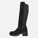 Womens Chunky Knee High Stretch Boots Black