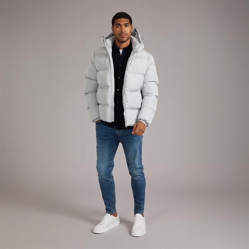 Mens Row Mid Jacket Light Grey - Image 4