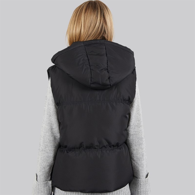Womens Row Short Gilet Black - Image 2