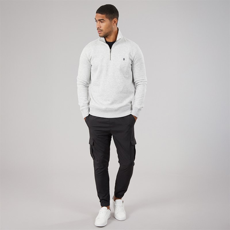 Mens FC Half Zip Sweatshirt Light Grey Mel/Marine - Image 4