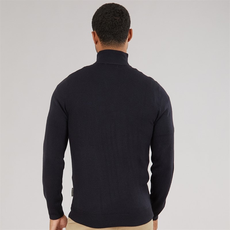 Mens Cash Half Zip Jumper Marine - Image 2