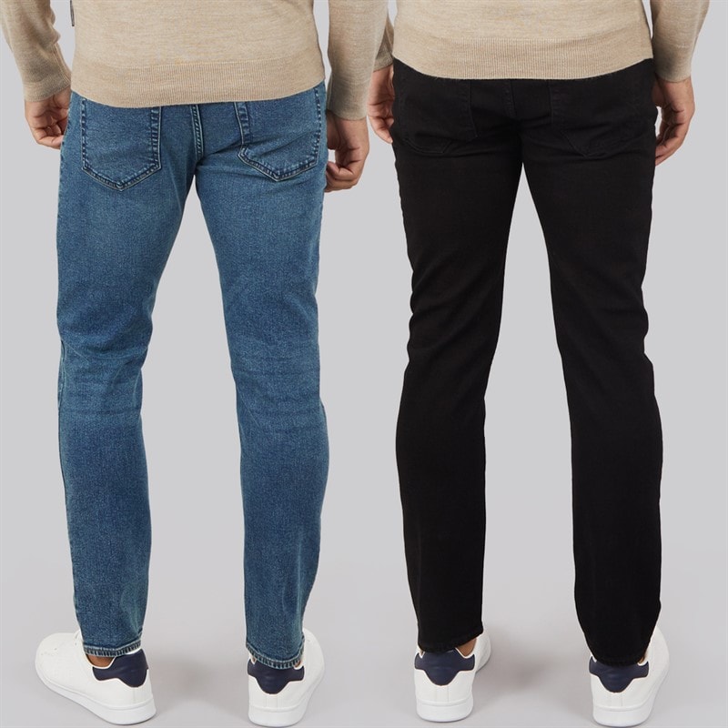 Mens FCUK Two Pack Slim Fit Jeans BLKO1/IND23 - Image 2