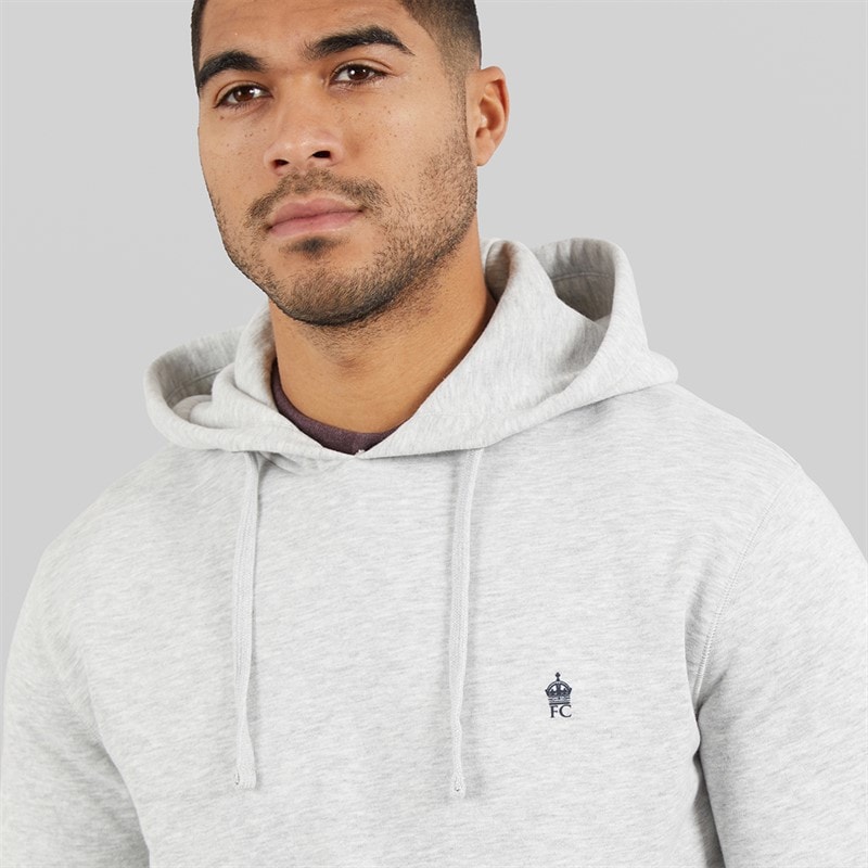 Mens FC Hoodie Light Grey Melange/Marine - Image 3