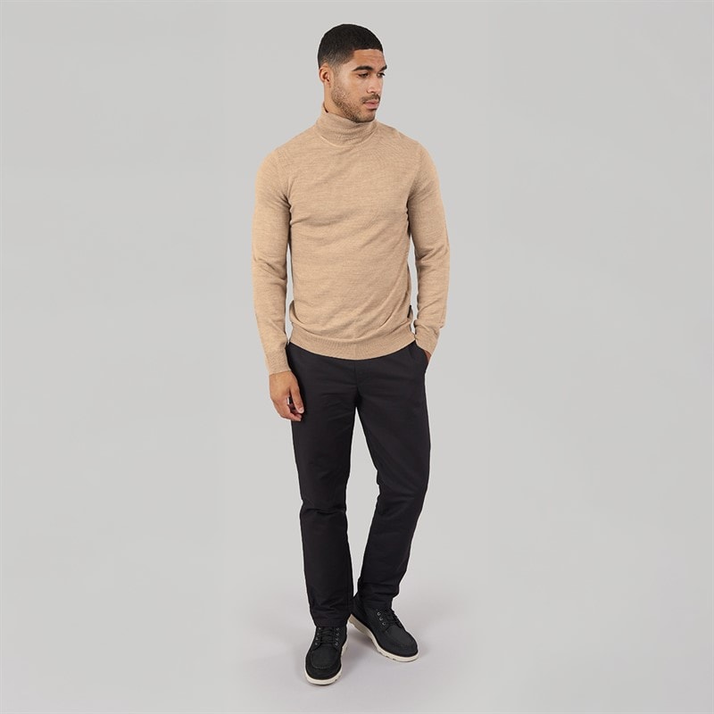 Mens Cash Roll Jumper Camel Mel - Image 3
